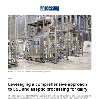 A Statco-DSI Therma-Stat Ultra-High Temperature (UHT) processor in a dairy manufacturing facility.